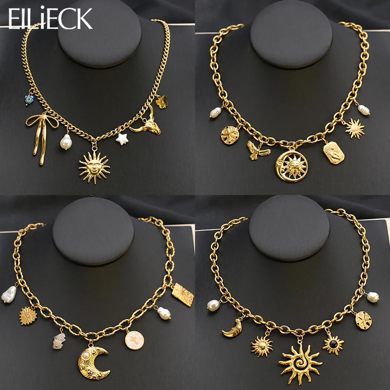 Collier Pendentif Étoile de Mer, Lune & Soleil™