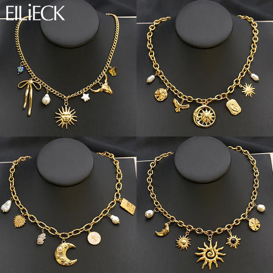 Collier Pendentif Étoile de Mer, Lune & Soleil™