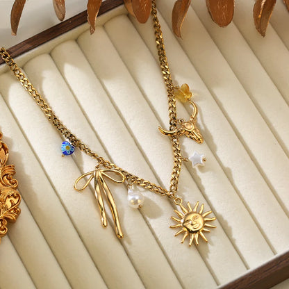 Collier Pendentif Étoile de Mer, Lune & Soleil™